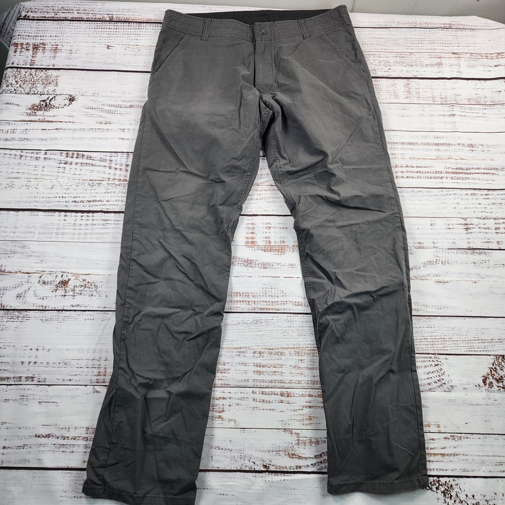 Kuhl SLAX Pants Mens 36x34 Gray Enduro Fabric Hiking Tech Chino Stretch